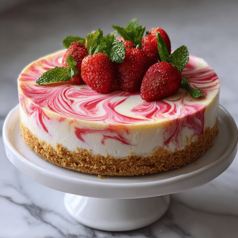 Strawberry Swirl Cheesecake