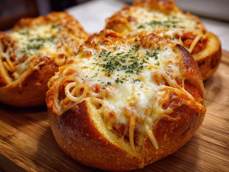 Spaghetti Garlic Bread Bowls — The Ultimate Comfort Food Combo