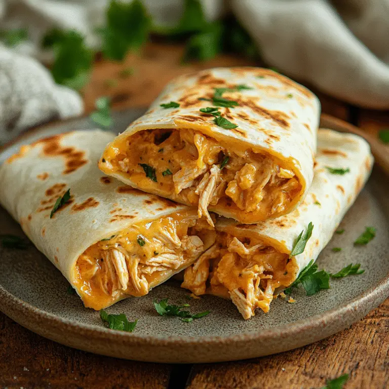 ???? Cheesy Garlic Chicken Wraps (30-Minute Meal)