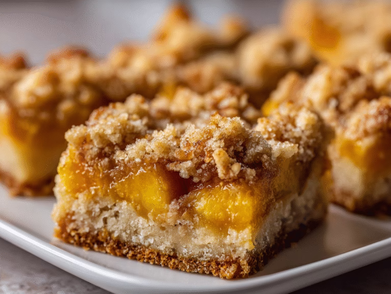 Golden Peach Crumble Bars