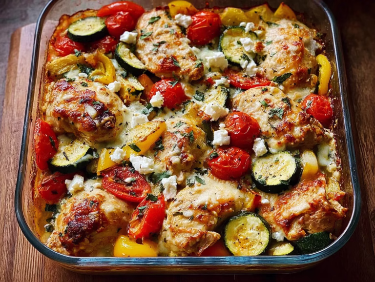 Mediterranean Chicken Zucchini Bake — Healthy, Flavorful & Easy!