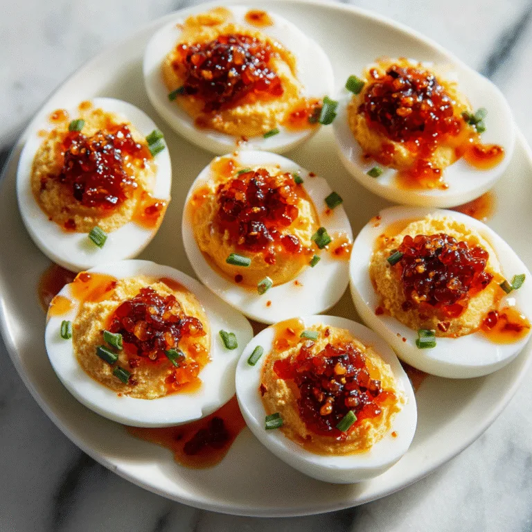Sweet & Spicy Pepper Jelly Deviled Eggs Recipe