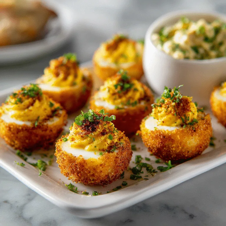 Golden Crispy Fried Deviled Eggs