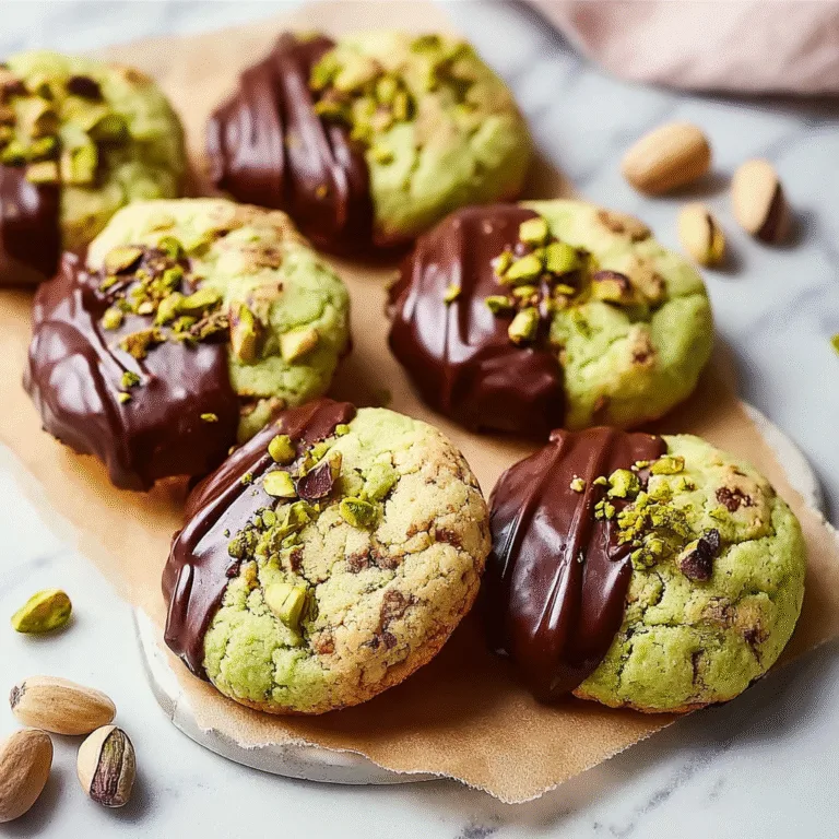 Chocolate Dipped Pistachio Cookies Recipe