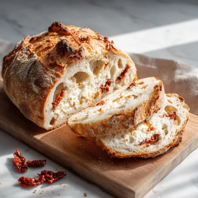 Mozzarella & Sun-Dried Tomato Sourdough Bread: A Rustic Mediterranean Twist on a Classic Loaf