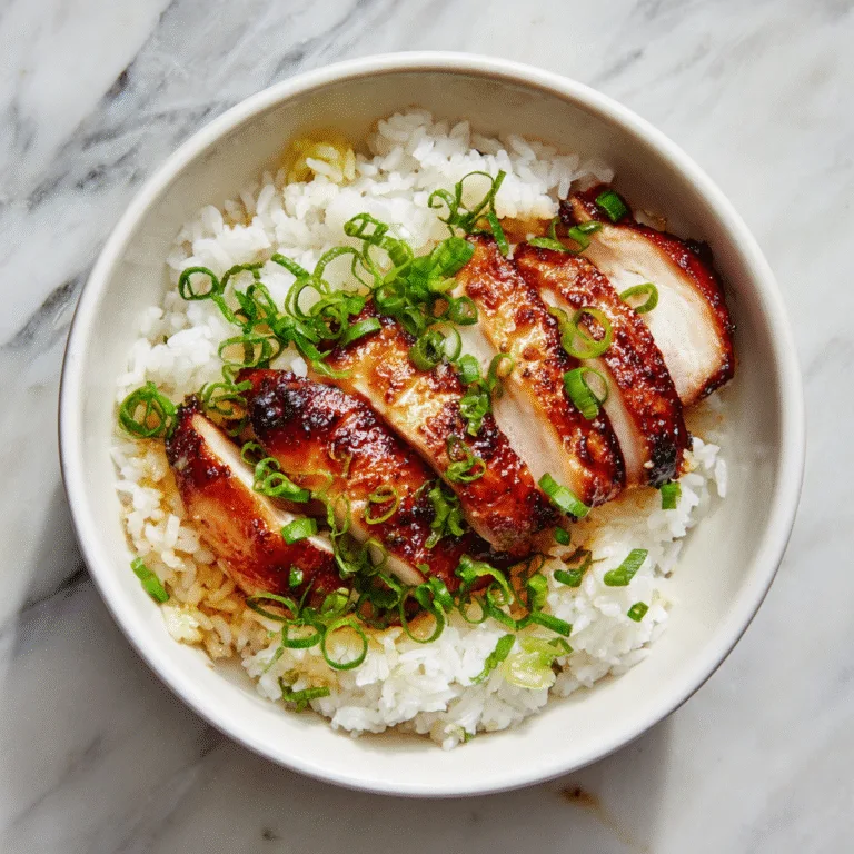 Caramelized Soy Chicken in Garlic Ginger Broth with Rice