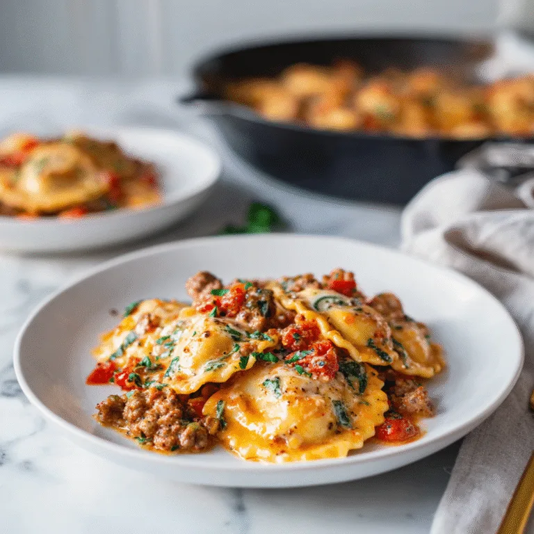 Creamy Cajun Sausage Ravioli