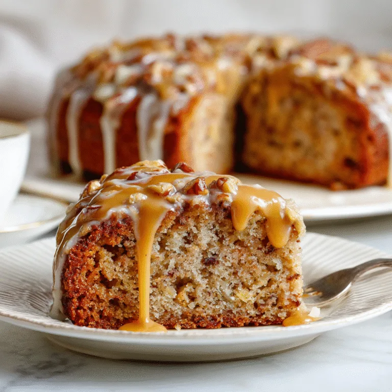 Apple Pecan Cake with Caramel Glaze – A Cozy Fall Favorite