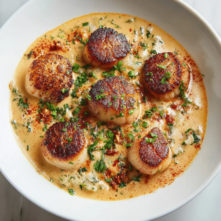 Seared Scallops with Spicy Cajun Cream – A Luxurious Seafood Experience