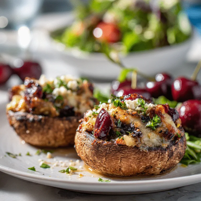 ???? Cherry-Vibe Stuffed Portobello Mushrooms – A Gourmet Vegetarian Delight