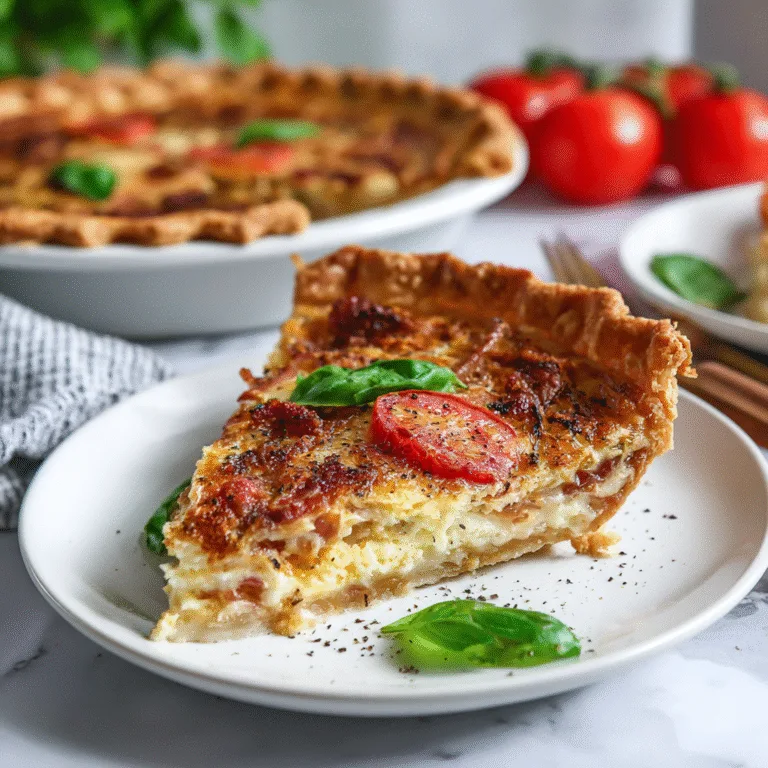 ???? Bacon Onion Tomato Pie – A Southern Classic with a Comforting Twist