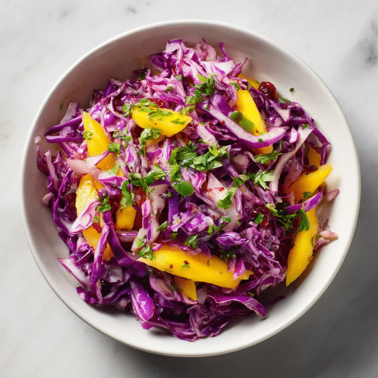 ???? Vibrant Purple Cabbage Mango & Cranberry Slaw: A Fresh, Tangy Twist on Summer Salads
