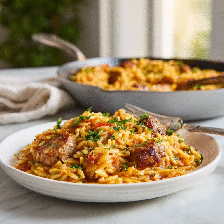 One Pot Italian Sausage Orzo – The Ultimate Creamy Weeknight Pasta