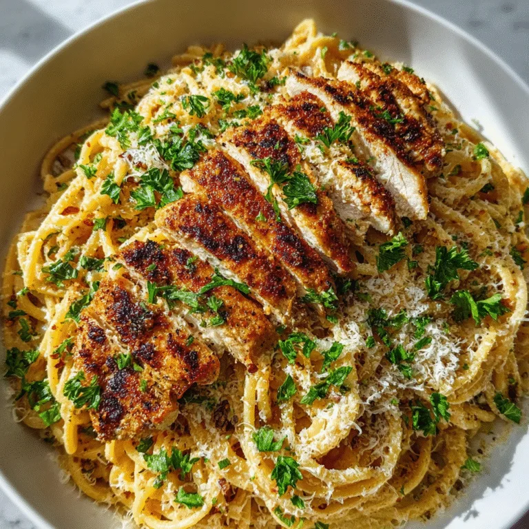 ???? Garlic Parmesan Chicken Spaghetti – Creamy, Comforting, and Irresistibly Good
