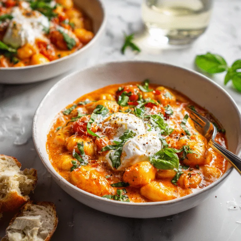 ???? 30-Minute Creamy Tomato Gnocchi with Burrata