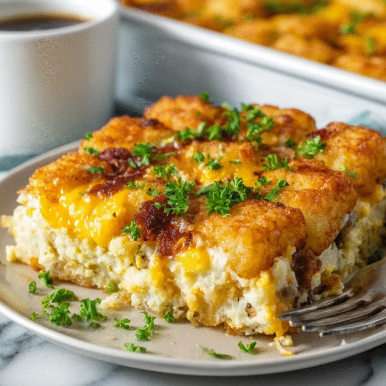 Tater Tot Breakfast Casserole – Crispy, Cheesy, and Perfect for Mornings
