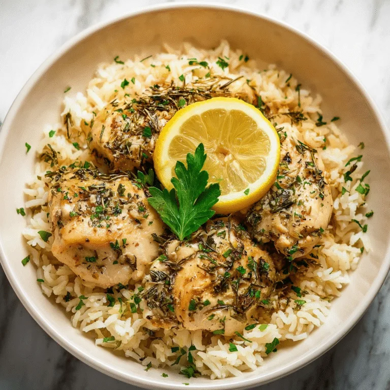 Slow Cooker Lemon Herb Chicken and Rice – A Bright and Comforting One-Pot Meal