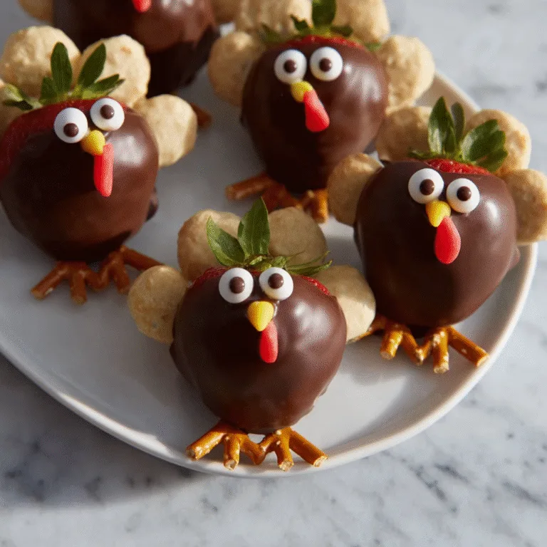 Chocolate Covered Strawberry Turkeys Twist – A Fun No-Bake Thanksgiving Dessert
