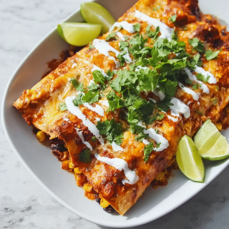 Sweet Potato Corn and Black Bean Enchiladas – A Comforting Meatless Fiesta