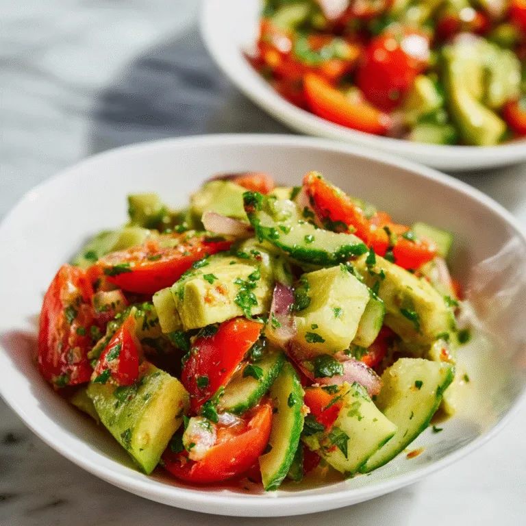 Cucumber Tomato Avocado Salad – A Fresh, Vibrant, and Ready-in-Minutes Favorite