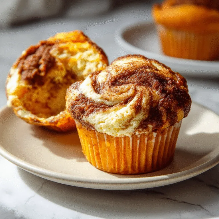 Swirled Pumpkin Cream Cheese Muffins — Moist, Bakery-Style, and Perfect for Fall