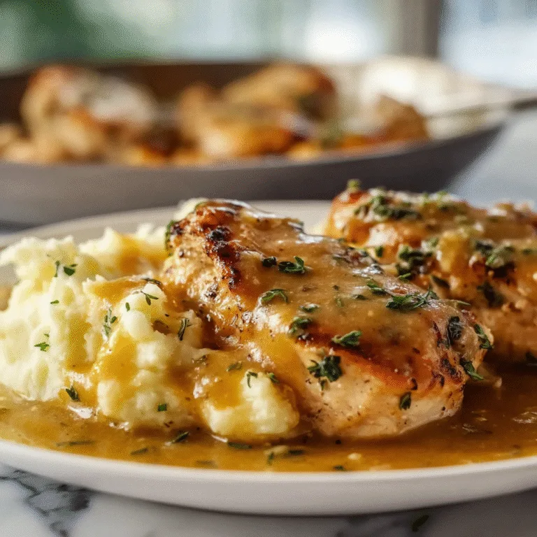 Chicken and Garlic Gravy with Cheesy Mashed Potatoes — The Ultimate Cozy, Comforting Dinner
