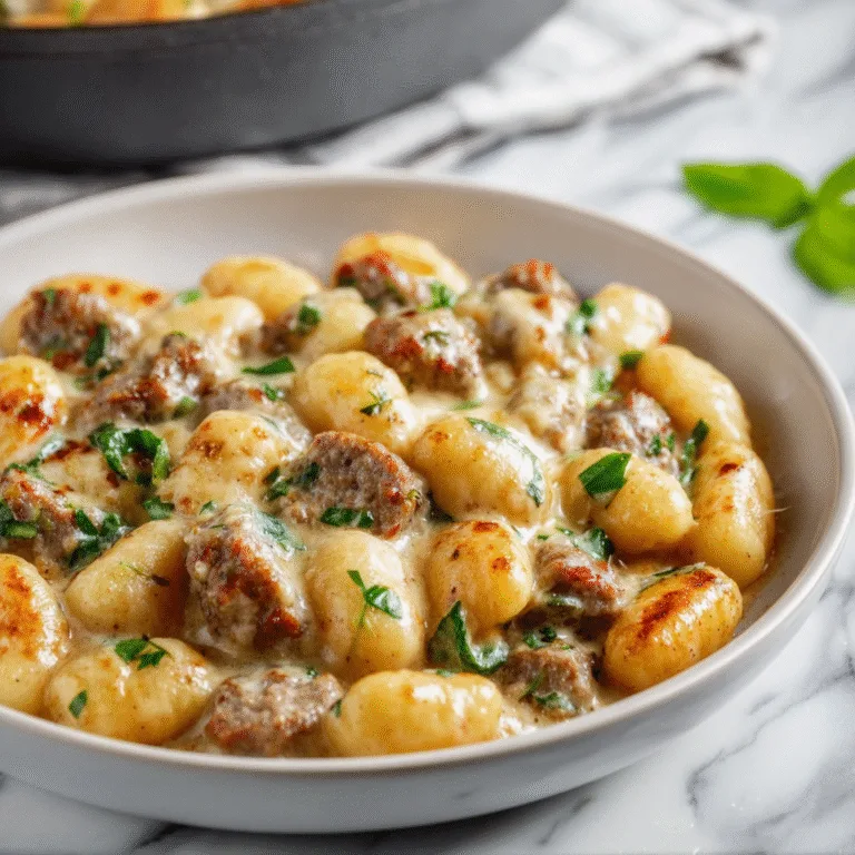 One Pan Creamy Gnocchi with Sausage: A Comforting Weeknight Dinner Made in Just 20 Minutes