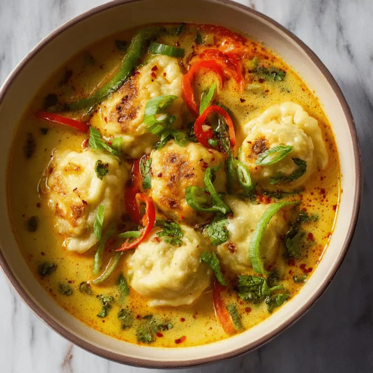 Coconut Curry Soup with Dumplings: Comforting, Creamy, and Full of Bold Flavor