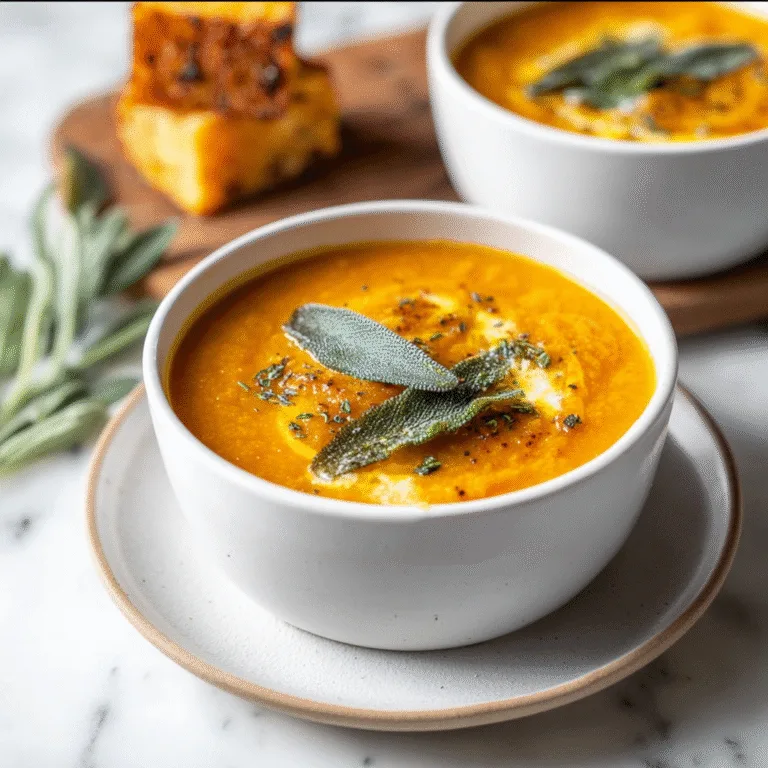 Sage Roasted Butternut Squash Soup: A Velvety, Cozy, Fall-Inspired Bowl of Comfort