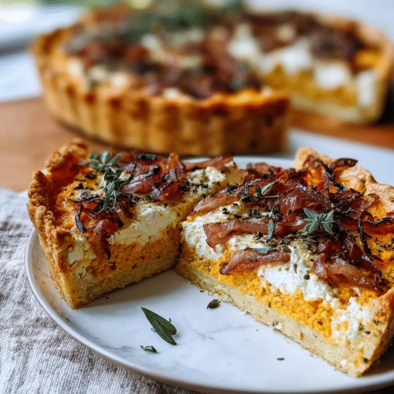 Pumpkin Ricotta Caramelized Onion Tart: A Savory Autumn Masterpiece