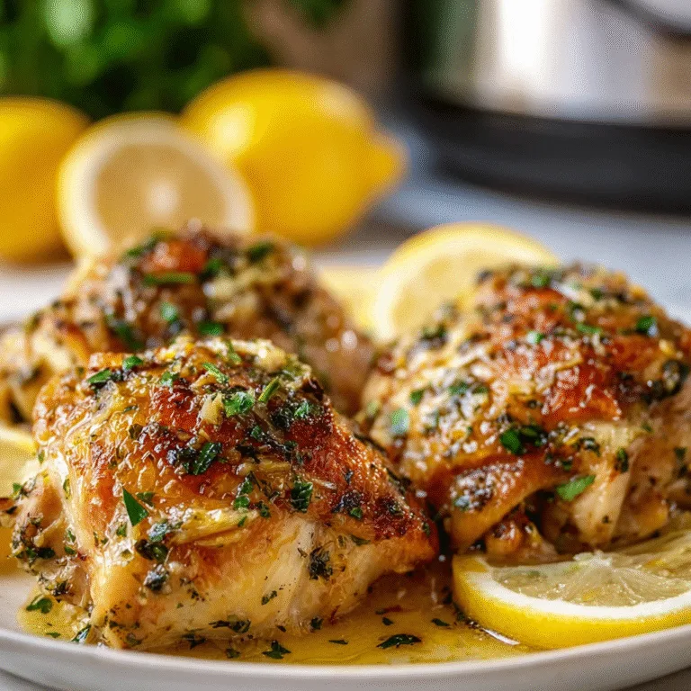Slow Cooker Lemon Garlic Butter Chicken Thighs – A Tender, Flavor-Packed Dinner That Practically Cooks Itself