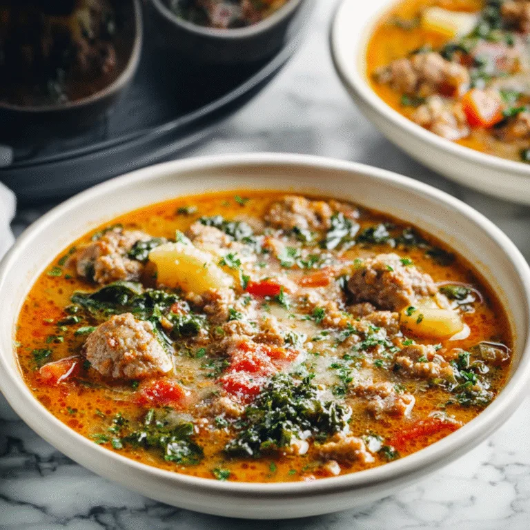 Crock-Pot Tuscan Sausage Soup: A Creamy, Hearty, Slow-Cooked Comfort Meal
