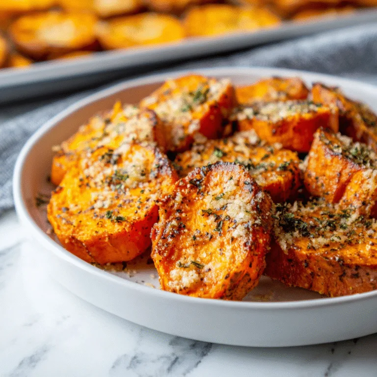 Garlic Parmesan Roasted Sweet Potatoes: The Perfect Savory, Crispy, Addictive Side Dish