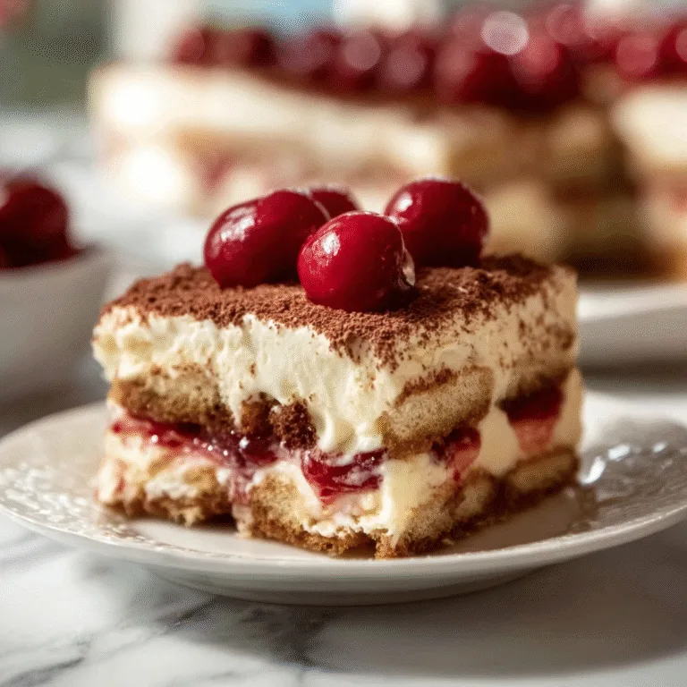 Cherry Amaretto Tiramisu — A No-Bake Dessert with Heavenly Layers