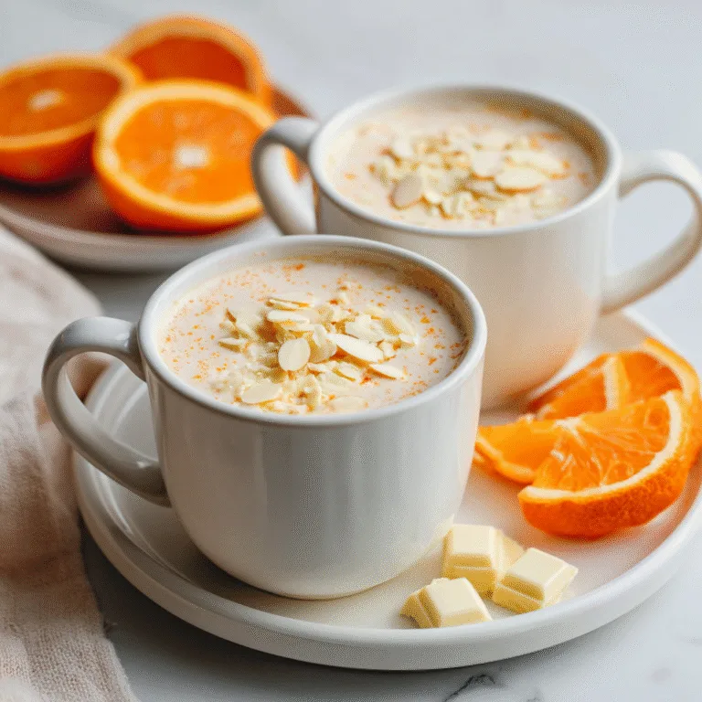 White Chocolate Orange Almond Hot Chocolate: A Cozy Café-Style Winter Drink You Can Make at Home