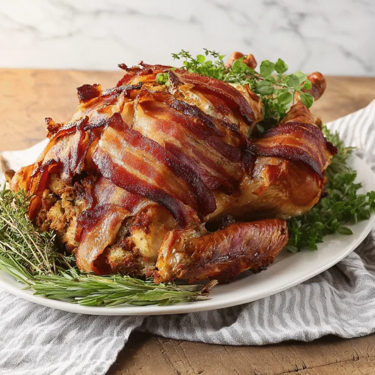 Bacon Roasted Thanksgiving Turkey with Herb Stuffing: An Unforgettable Holiday Centerpiece