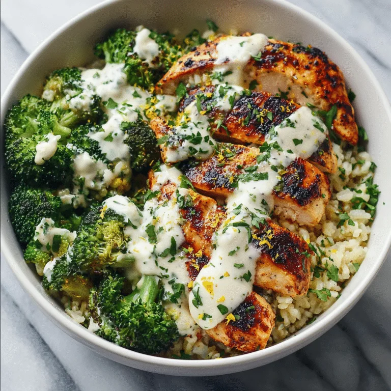 Grilled Chicken & Broccoli Bowls with Creamy Garlic Sauce: A Flavor-Packed Healthy Dinner You’ll Want Every Week