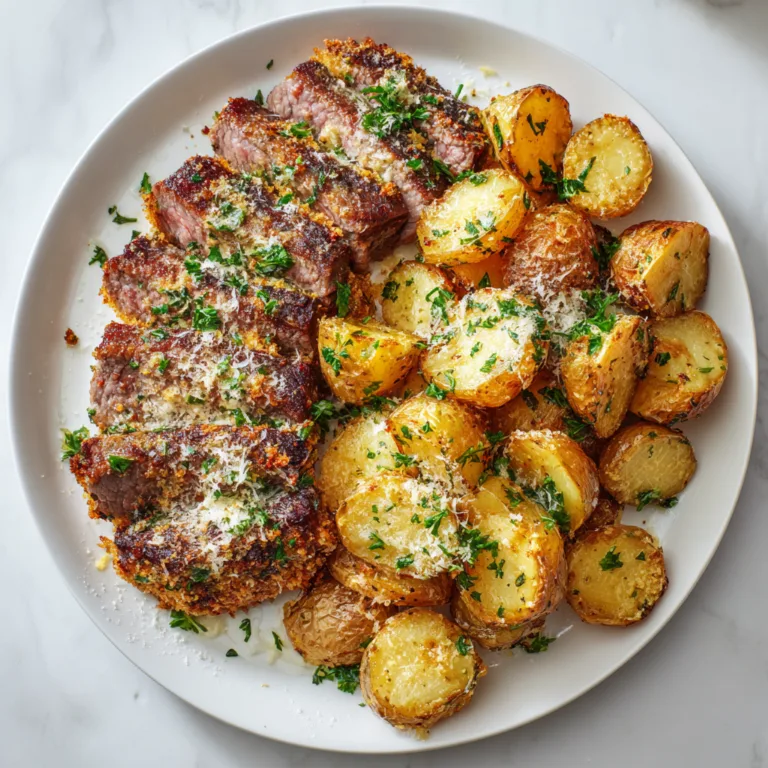 Parmesan Crusted Steak and Potato Sheet Pan Dinner (Easy Family Favorite)