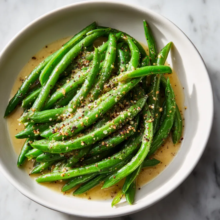 Simple Green Beans with Tangy Mustard Butter Sauce