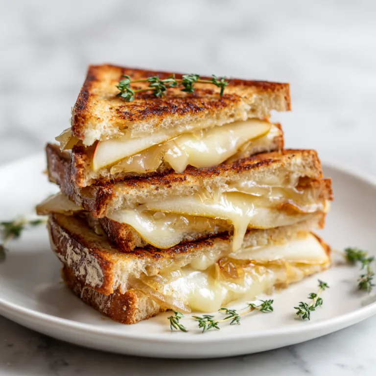 Pear & Apple Grilled Cheese with Caramelized Onions