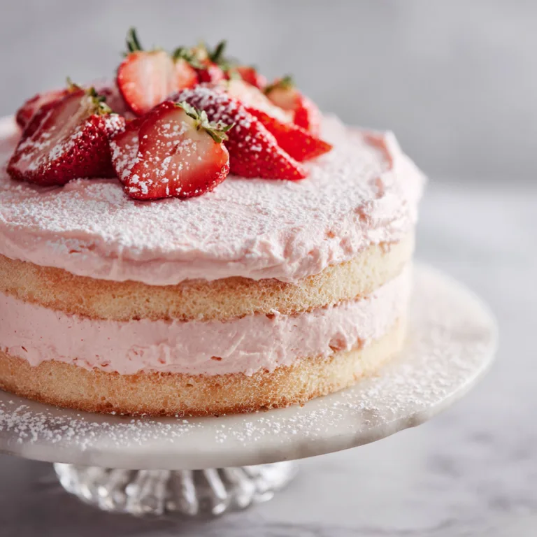 Heavenly Strawberry Cake Recipe – A Moist Pink Layer Cake with Cream Cheese Frosting