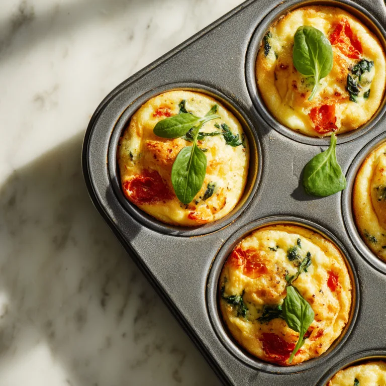 Easy Oven Egg Bites with Spinach and Tomatoes