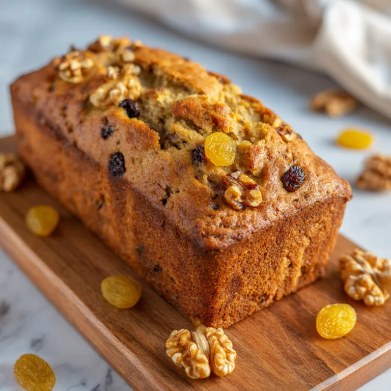 Easy Moist Banana Bread with Nuts and Raisins (Bakery-Style at Home)