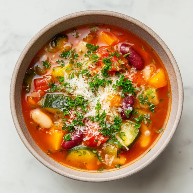 Classic Minestrone Soup Recipe with Fresh Veggies and Beans