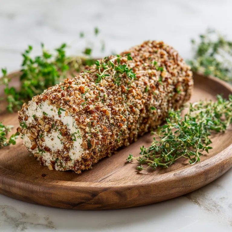 Easy Garlic Herb Cheese Log with Pecan Coating (No-Bake Crowd-Pleaser)