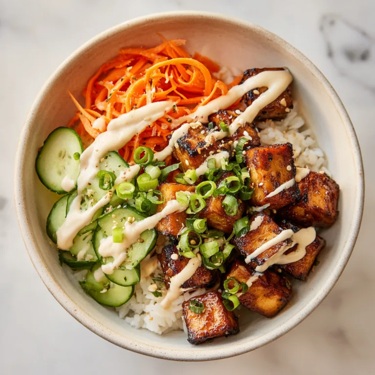 Sticky Glazed Tofu Bowl with Creamy Yum Yum Sauce (Better Than Takeout)