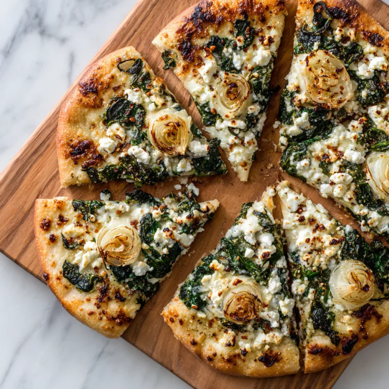 Greek Roasted Garlic Spinach White Pizza: A Mediterranean-Inspired Comfort Classic