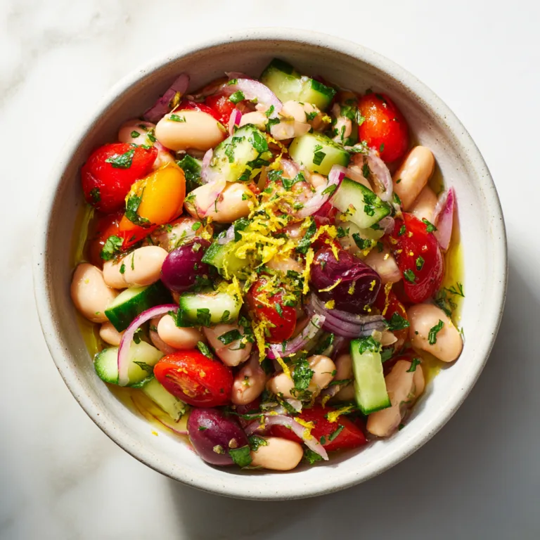 15-Minute Marinated Mediterranean Bean Salad (Fresh, Flavorful & No-Cook)