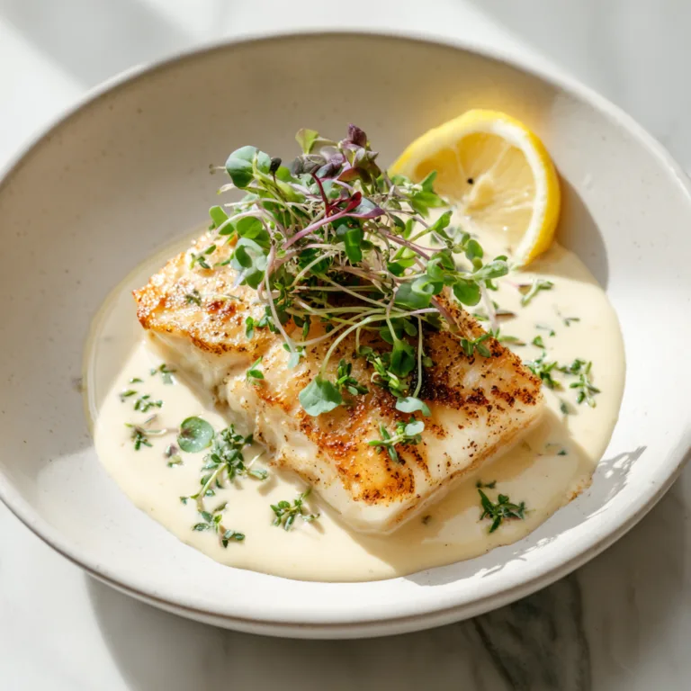Gourmet Pan-Seared Halibut with Creamy Sauce: A Restaurant-Quality Seafood Dinner at Home