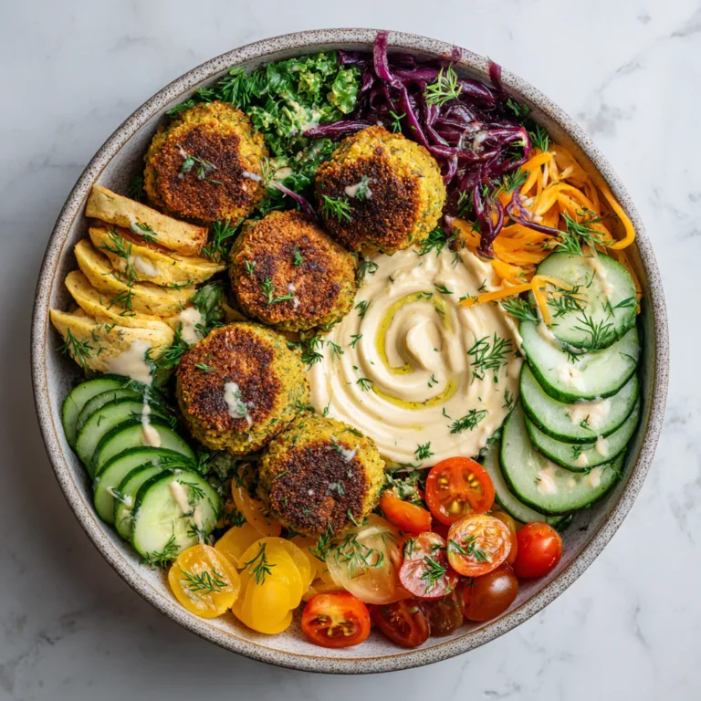 Mediterranean Bowl with Hummus, Falafel & Tahini: A Fresh, Flavor-Packed Plant-Based Meal